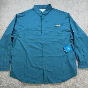 Columbia PFG Shirt Men’s XXL Blue Long Sleeve Performance Fishing Vented Outdoor